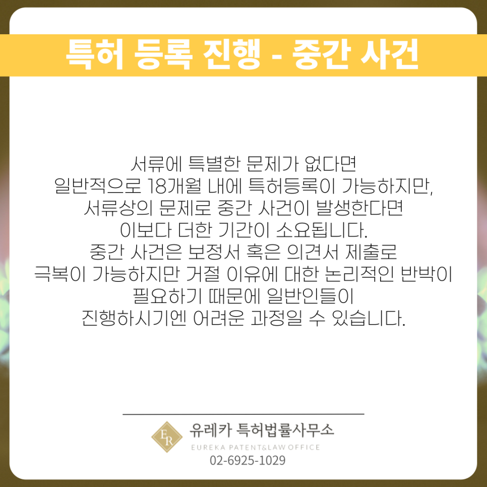 특허 등록 진행 - 중간 사건