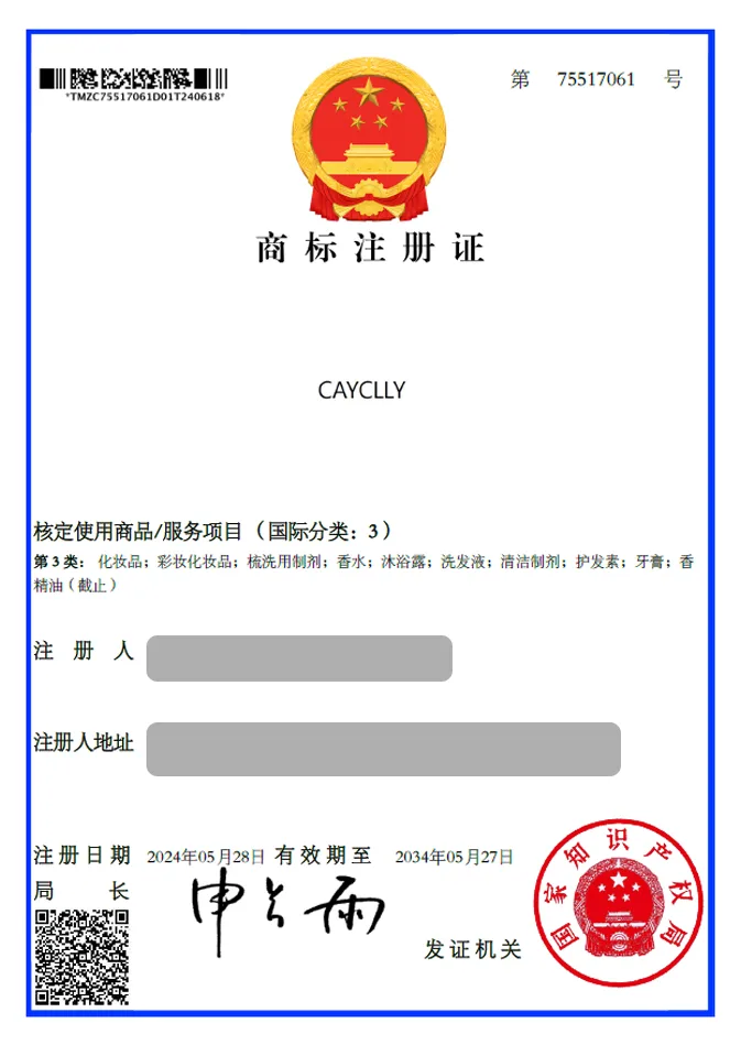 유레카 해외등록 성공! 중국 상표 출원 “CAYCLLY” 싱가포르, 인도네시아, 캄보디아, 베트남, 일본, 절차, 방법, 심사, 상표권 특허 등록 등록증 썸네일
