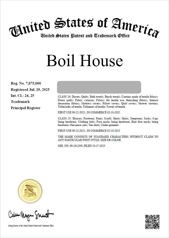 유레카 해외등록 성공! 미국 상표 출원 “boil house” 유럽, 영국, 사우디아라비아, 멕시코, 독일, 절차, 방법, 심사, 상표권 특허 등록 등록증 썸네일