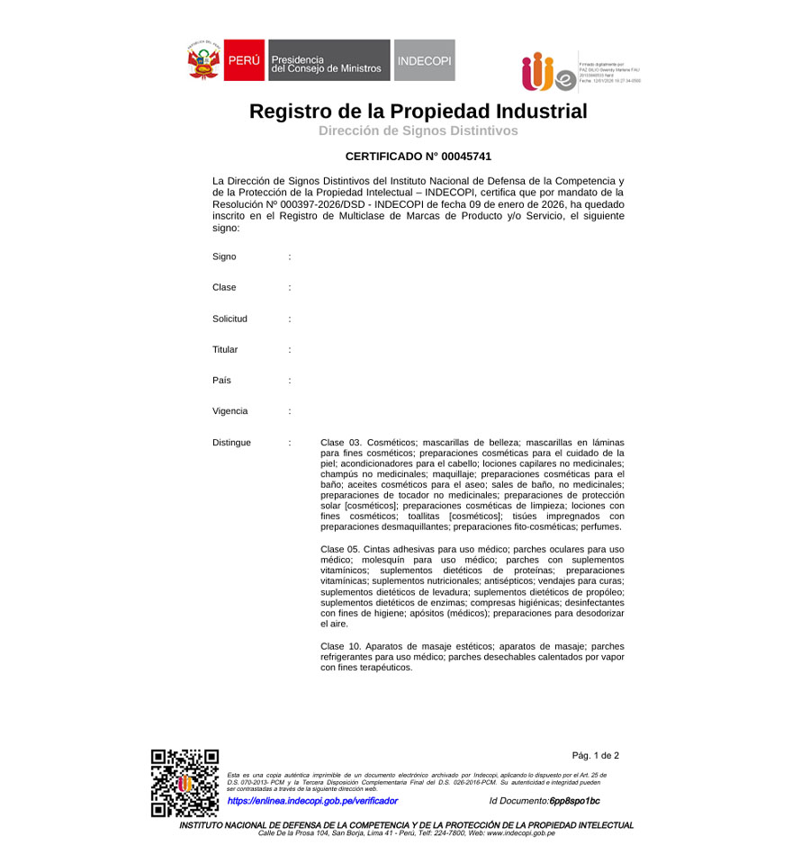 유레카 해외등록 성공! 페루 상표 출원 “MEDITHERAPY” 중남미, 화장품, 남아메리카 상표권 특허 절차, 방법, 심사 등록 등록사례 썸네일